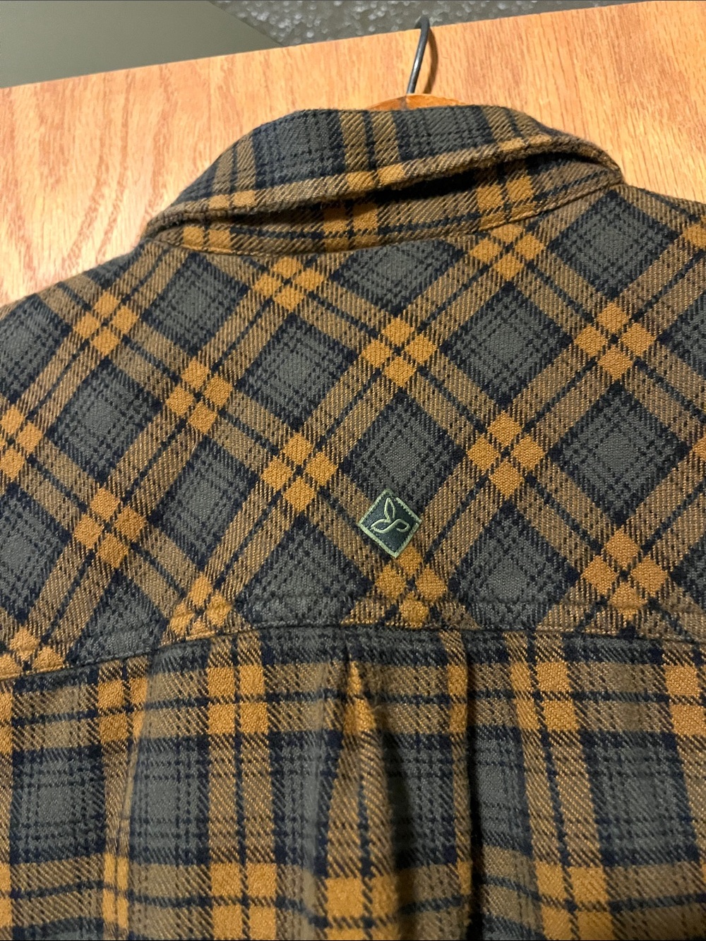 Prana Men's Plaid Button-Down Shirt - Mustard & Black - Picture 12 of 14